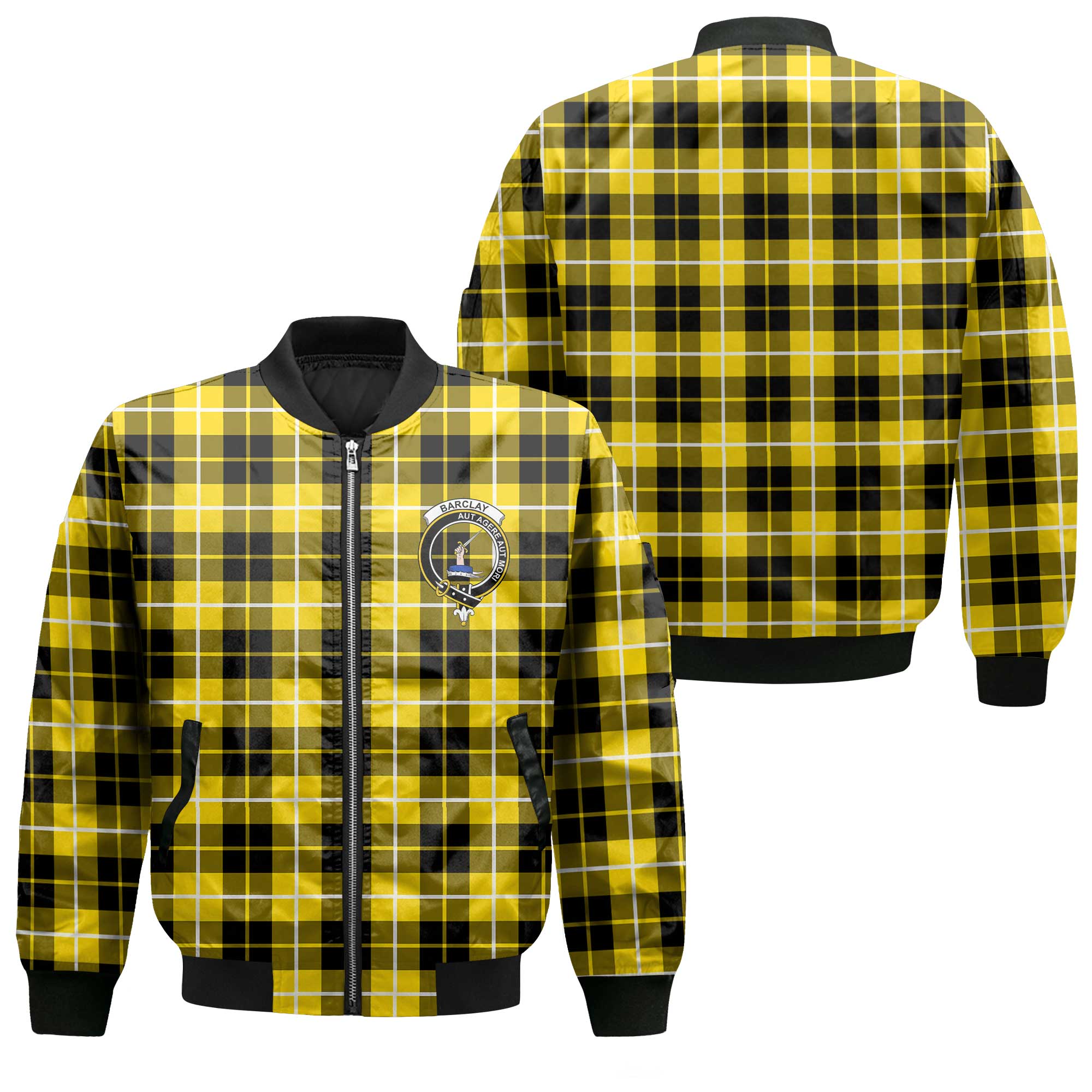 Clan Barclay Tartan Men Bomber Jacket Crest And Plaid Basic Style