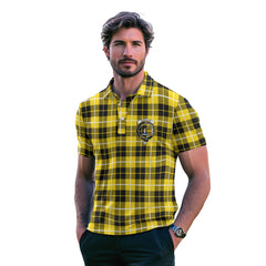 Clan Barclay Tartan Men Polo Shirt Crest And Plaid Basic Style