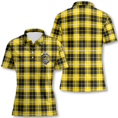 Clan Barclay Tartan Women Polo Shirt Crest And Plaid Basic Style