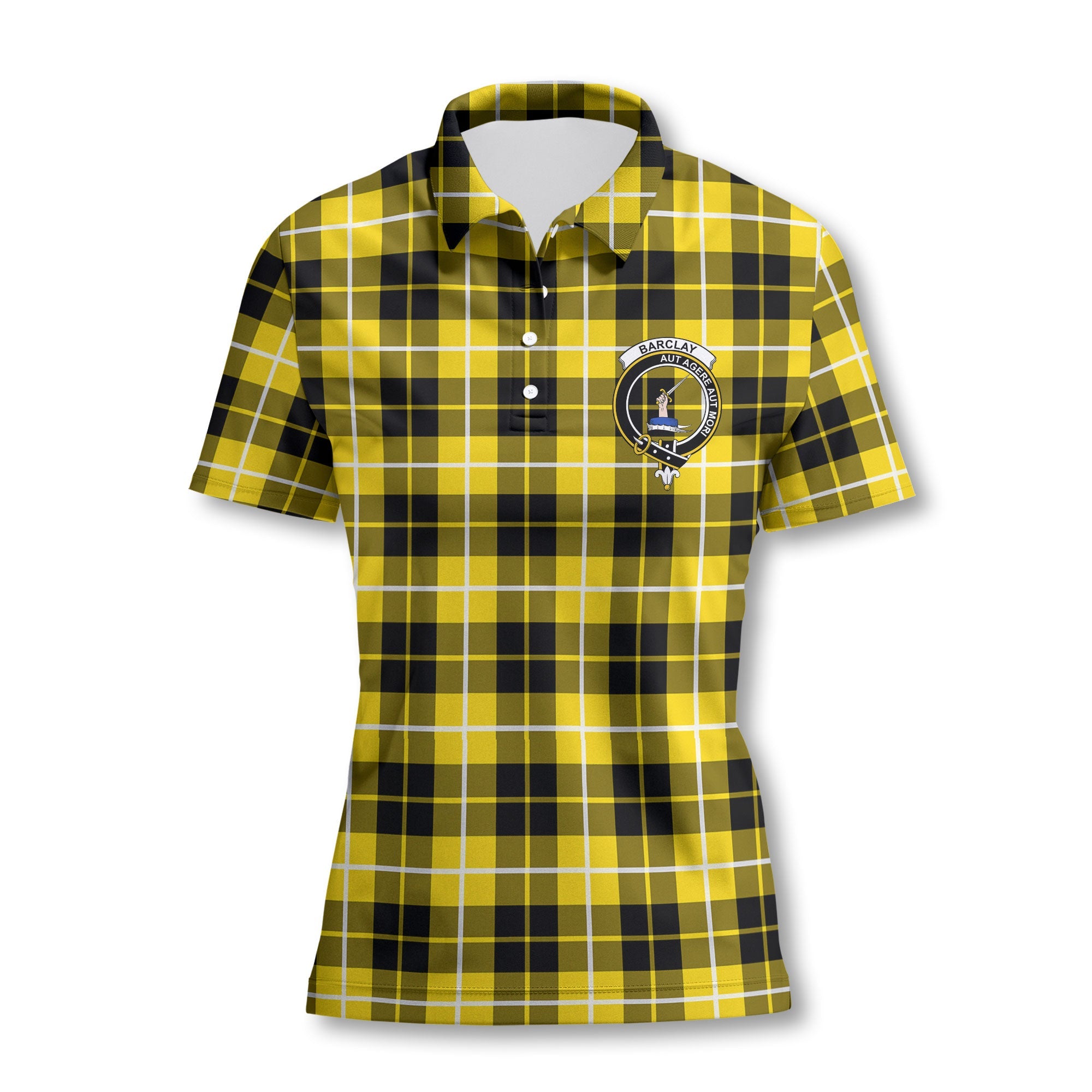Clan Barclay Tartan Women Polo Shirt Crest And Plaid Basic Style