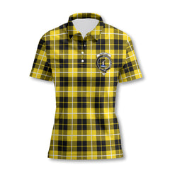 Clan Barclay Tartan Women Polo Shirt Crest And Plaid Basic Style