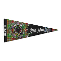 Clan Baxter Tartan Felt Pennant Crest And Plaid Basic Style