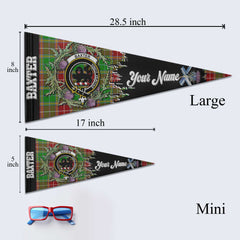 Clan Baxter Tartan Felt Pennant Crest And Plaid Basic Style