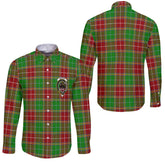 Clan Baxter Tartan Long Sleeve Button Shirt Crest And Plaid Basic Style
