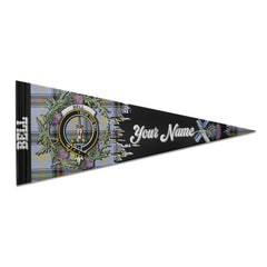Clan Bell Tartan Felt Pennant Crest And Plaid Basic Style
