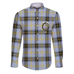 Clan Bell Tartan Long Sleeve Button Shirt Crest And Plaid Basic Style
