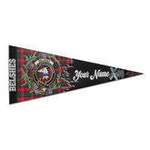 Clan Belshes Tartan Felt Pennant Crest And Plaid Basic Style