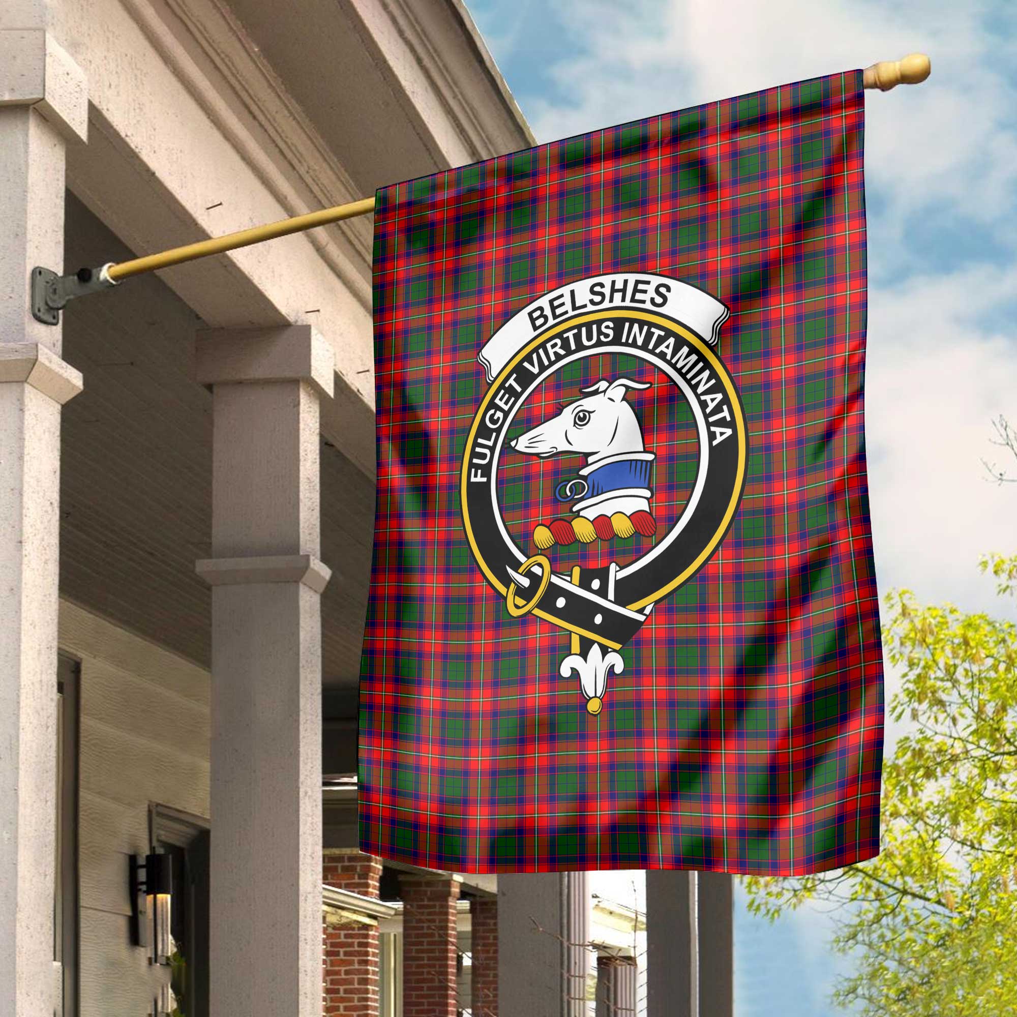 Clan Belshes Tartan Garden Flag Crest And Plaid Basic Style