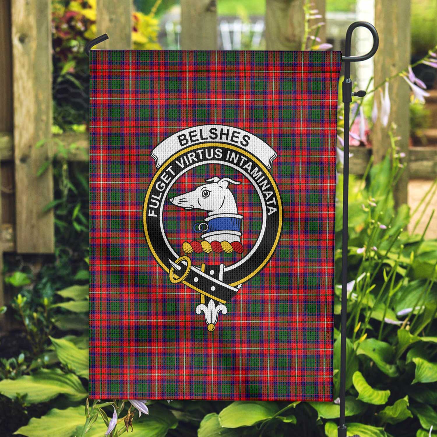 Clan Belshes Tartan Garden Flag Crest And Plaid Basic Style