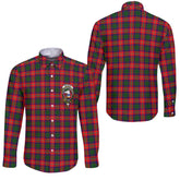 Clan Belshes Tartan Long Sleeve Button Shirt Crest And Plaid Basic Style