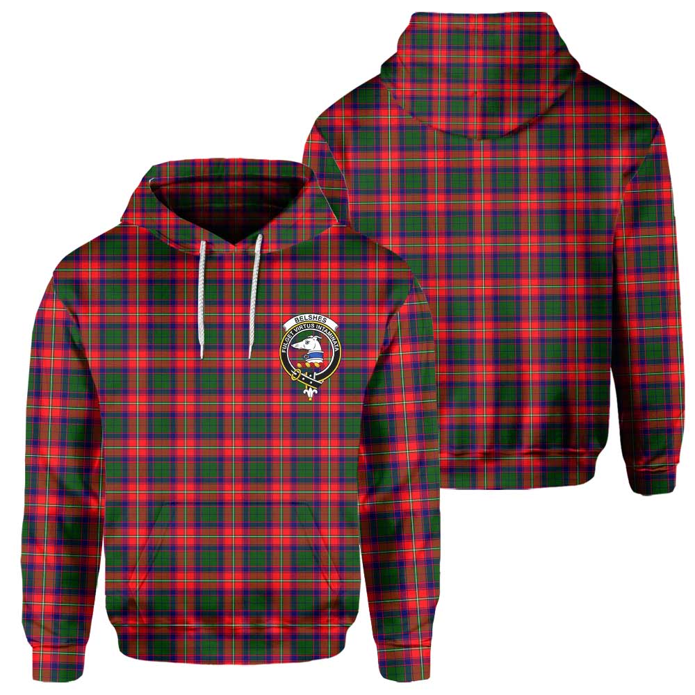 Clan Belshes Tartan Women Hoodie Crest And Plaid Basic Style