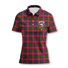Clan Belshes Tartan Women Polo Shirt Crest And Plaid Basic Style