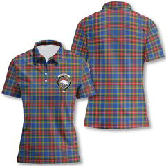 Clan Bethune Tartan Women Polo Shirt Crest And Plaid Basic Style