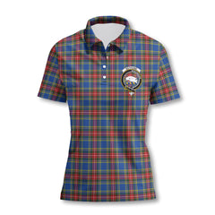 Clan Bethune Tartan Women Polo Shirt Crest And Plaid Basic Style