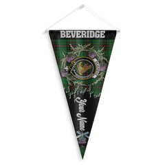 Clan Beveridge Tartan Felt Pennant Crest And Plaid Basic Style