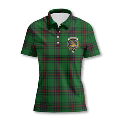 Clan Beveridge Tartan Women Polo Shirt Crest And Plaid Basic Style