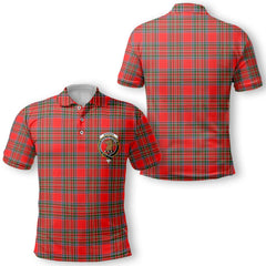 Clan Binning Of Wallifoord Tartan Golf Men Polo Shirt Crest And Plaid Basic Style
