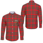 Clan Binning Of Wallifoord Tartan Long Sleeve Button Shirt Crest And Plaid Basic Style