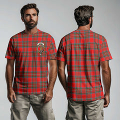 Clan Binning Of Wallifoord Tartan Men T Shirt Crest And Plaid Basic Style
