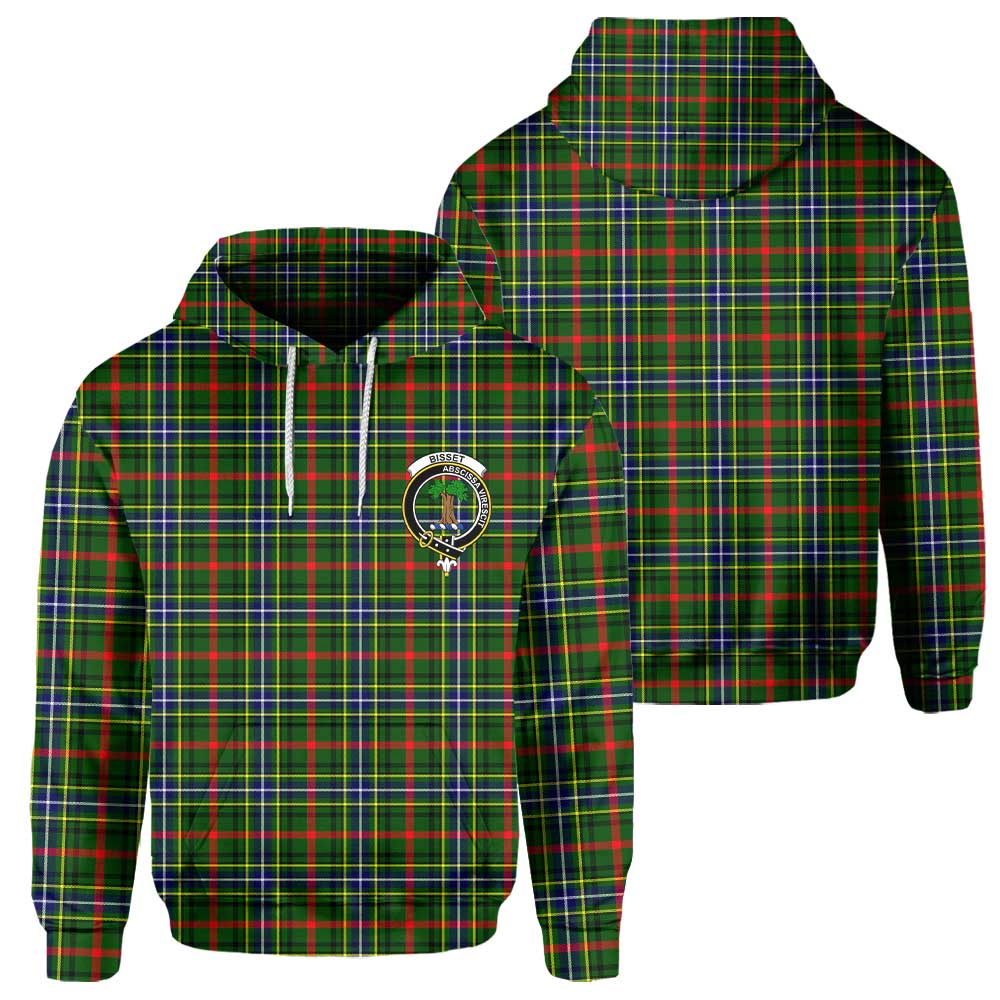 Clan Bisset Tartan Men Hoodie Crest And Plaid Basic Style