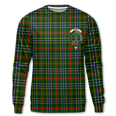 Clan Bisset Tartan Men Sweatshirt Crest And Plaid Basic Style