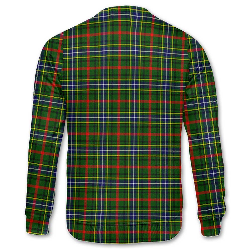 Clan Bisset Tartan Men Sweatshirt Crest And Plaid Basic Style