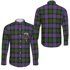 Clan Blair Tartan Long Sleeve Button Shirt Crest And Plaid Basic Style