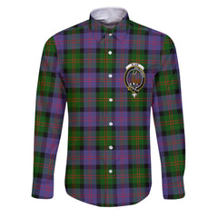 Clan Blair Tartan Long Sleeve Button Shirt Crest And Plaid Basic Style