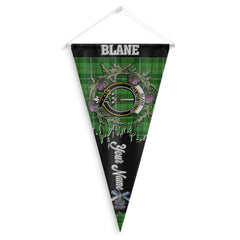Clan Blane Tartan Felt Pennant Crest And Plaid Basic Style
