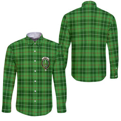 Clan Blane Tartan Long Sleeve Button Shirt Crest And Plaid Basic Style