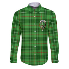 Clan Blane Tartan Long Sleeve Button Shirt Crest And Plaid Basic Style