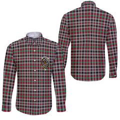Clan Borthwick Tartan Long Sleeve Button Shirt Crest And Plaid Basic Style