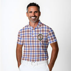 Clan Boswell Tartan Golf Men Polo Shirt Crest And Plaid Basic Style