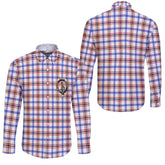 Clan Boswell Tartan Long Sleeve Button Shirt Crest And Plaid Basic Style