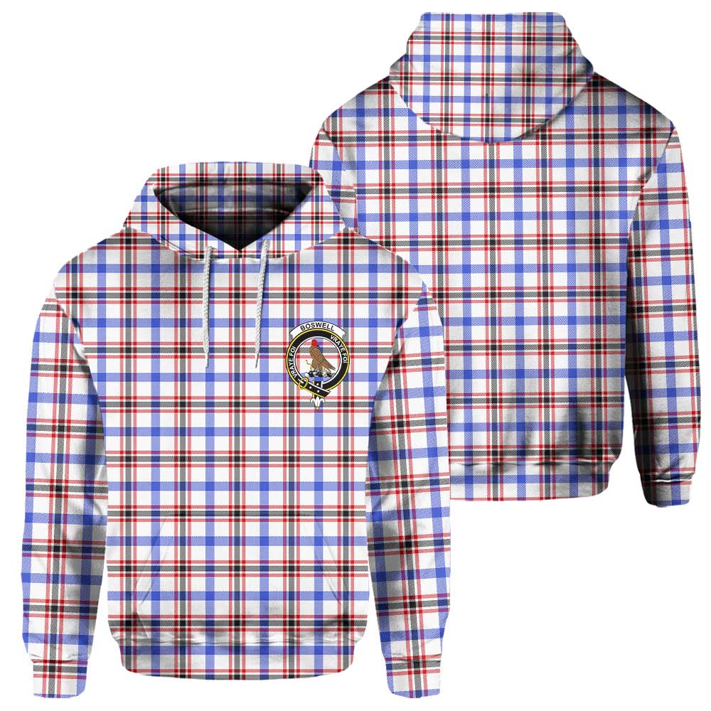 Clan Boswell Tartan Men Hoodie Crest And Plaid Basic Style