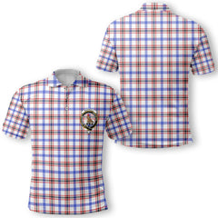 Clan Boswell Tartan Men Polo Shirt Crest And Plaid Basic Style