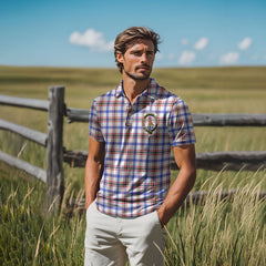 Clan Boswell Tartan Men Polo Shirt Crest And Plaid Basic Style