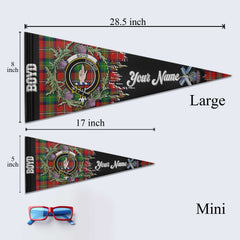 Clan Boyd Tartan Felt Pennant Crest And Plaid Basic Style
