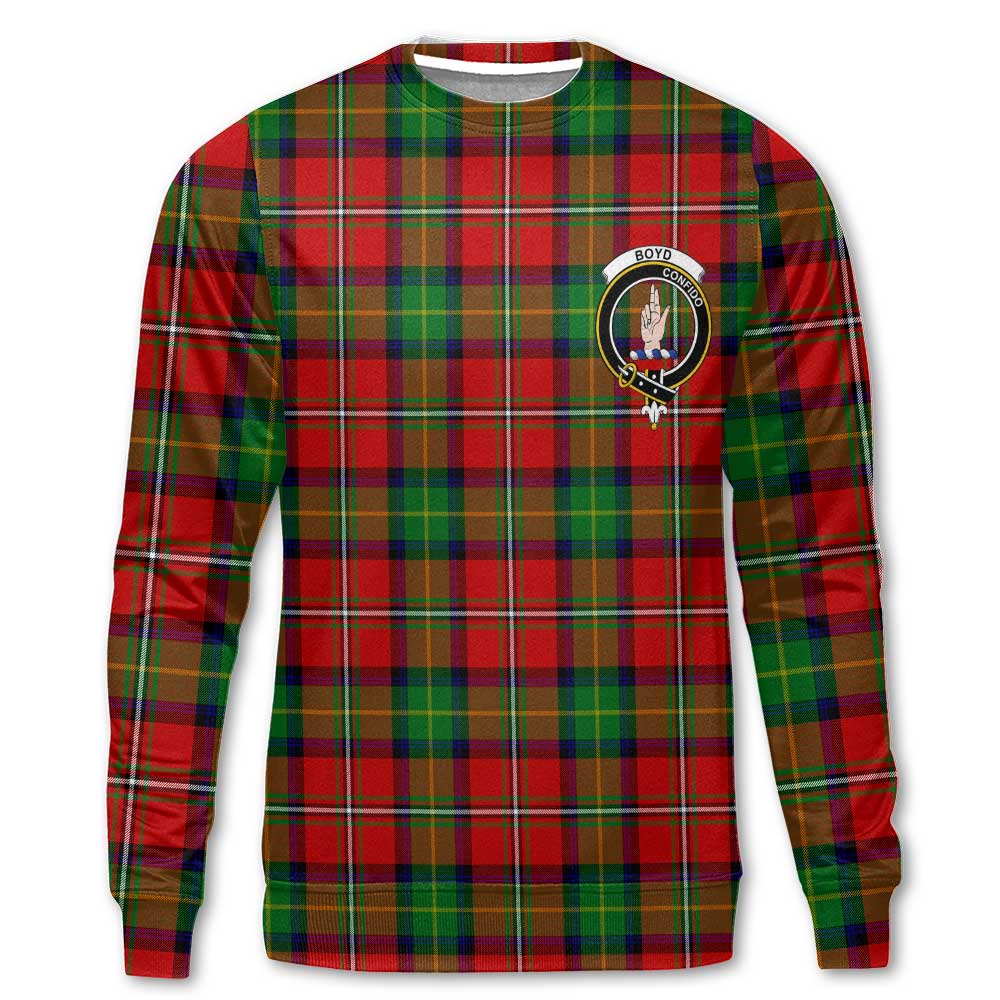 Clan Boyd Tartan Women Sweatshirt Crest And Plaid Basic Style