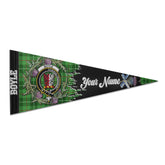 Clan Boyle Tartan Felt Pennant Crest And Plaid Basic Style