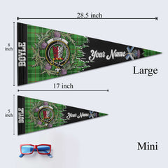Clan Boyle Tartan Felt Pennant Crest And Plaid Basic Style