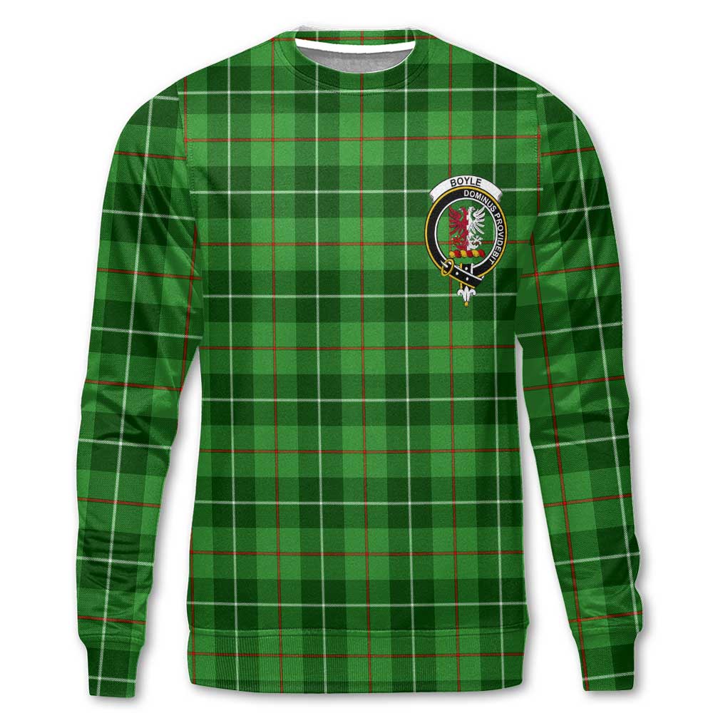 Clan Boyle Tartan Men Sweatshirt Crest And Plaid Basic Style