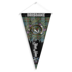 Clan Brisbane Tartan Felt Pennant Crest And Plaid Basic Style