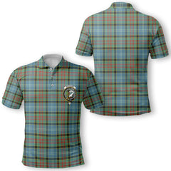 Clan Brisbane Tartan Golf Men Polo Shirt Crest And Plaid Basic Style