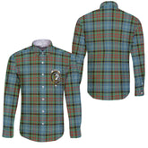 Clan Brisbane Tartan Long Sleeve Button Shirt Crest And Plaid Basic Style