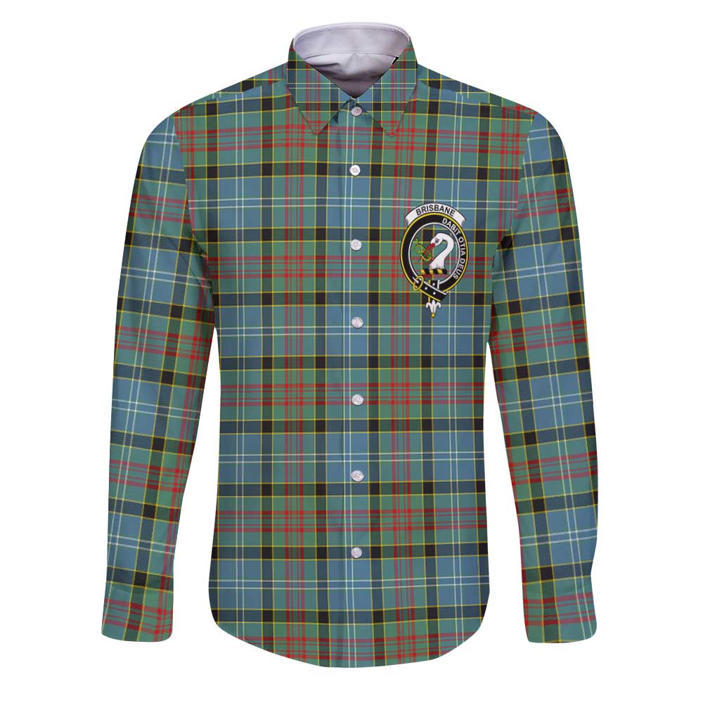 Clan Brisbane Tartan Long Sleeve Button Shirt Crest And Plaid Basic Style