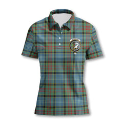 Clan Brisbane Tartan Women Polo Shirt Crest And Plaid Basic Style