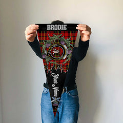 Clan Brodie Tartan Felt Pennant Crest And Plaid Basic Style
