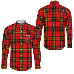 Clan Brodie Tartan Long Sleeve Button Shirt Crest And Plaid Basic Style