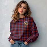 Clan Broun Tartan Women Sweatshirt Crest And Plaid Basic Style